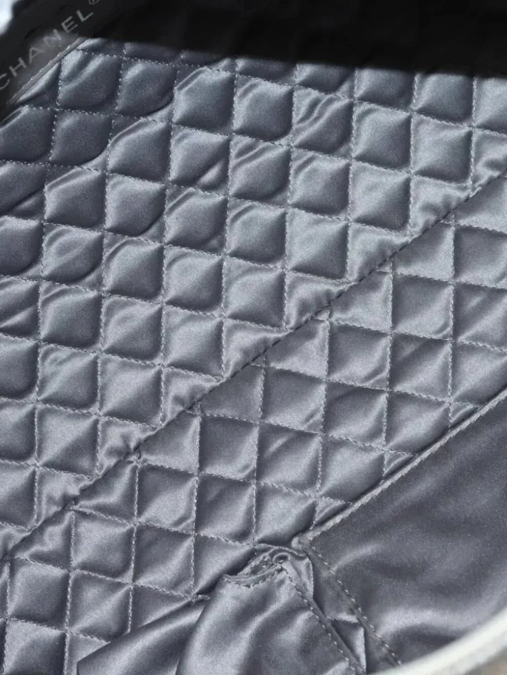 CHANEL Wild Stitch Hand Bag Leather Silver CC Auth 133064